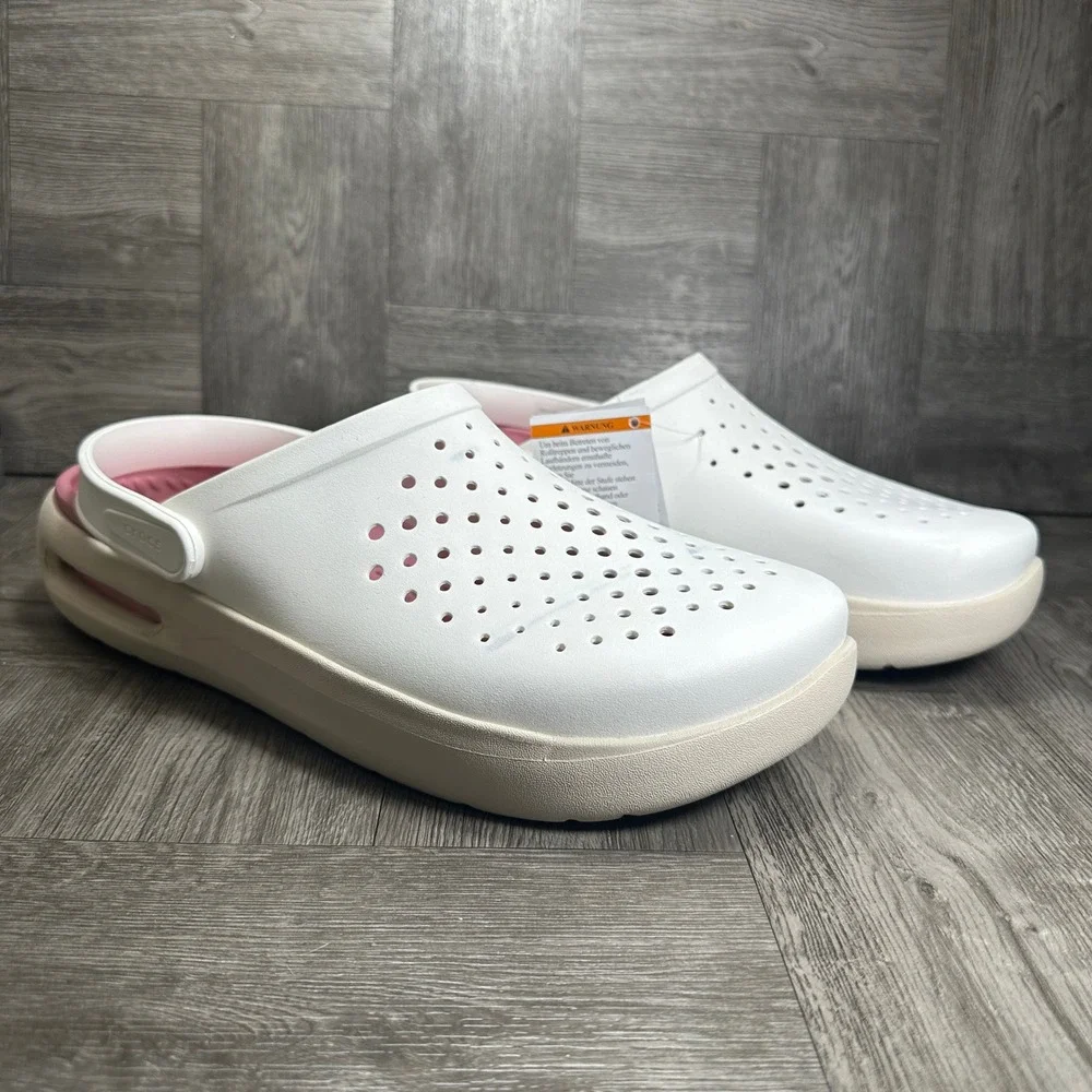 Crocs Literide 360 Clogs Mens 11 White Pink Comfort Slip On NEW